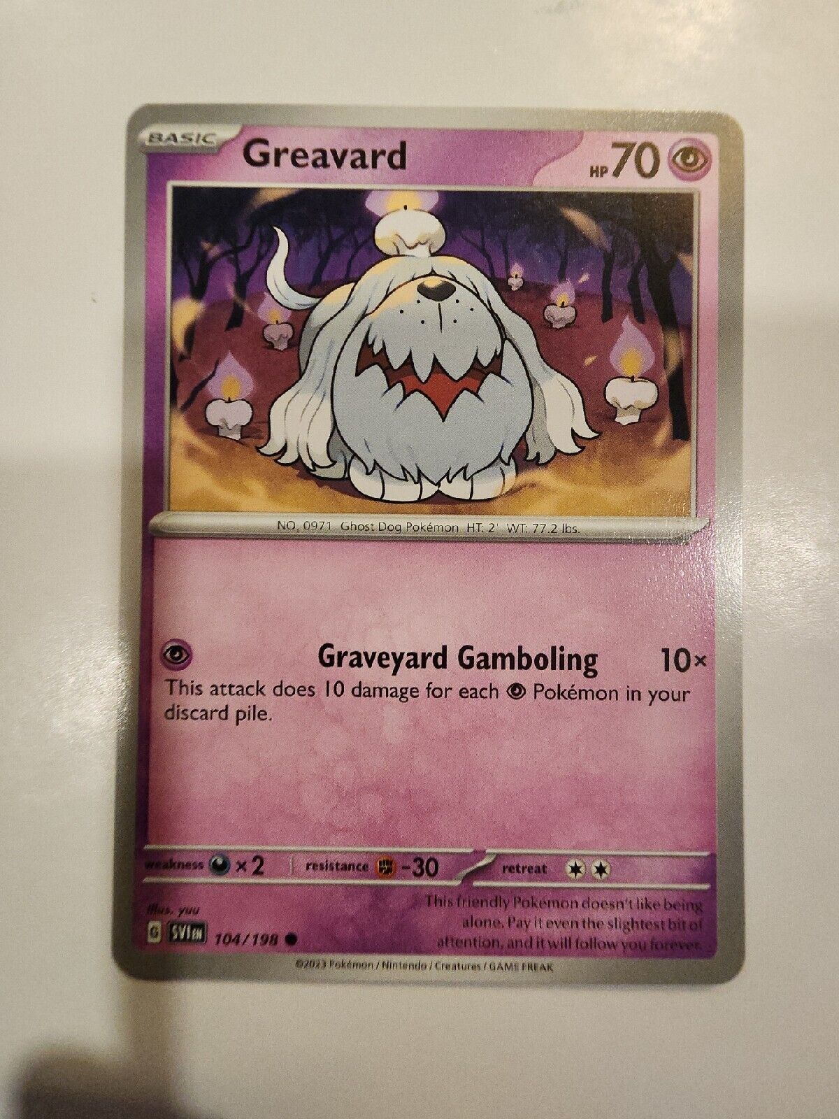 Greavard 104/198 Pokémon TGC Scarlet & Violet