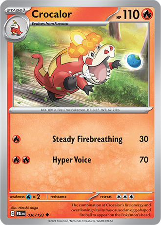 Crocalor  36/193 Pokémon TCG Paldea Evolved