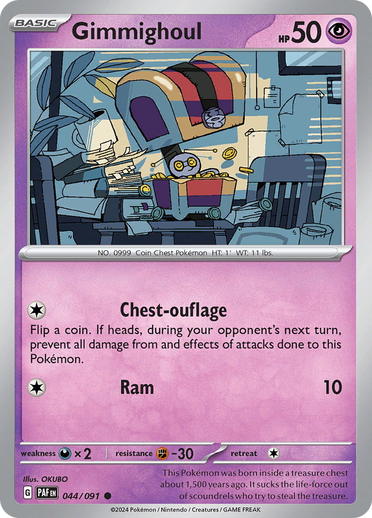 Gimmighoul  44/91 Pokémon TCG Paldean Fates