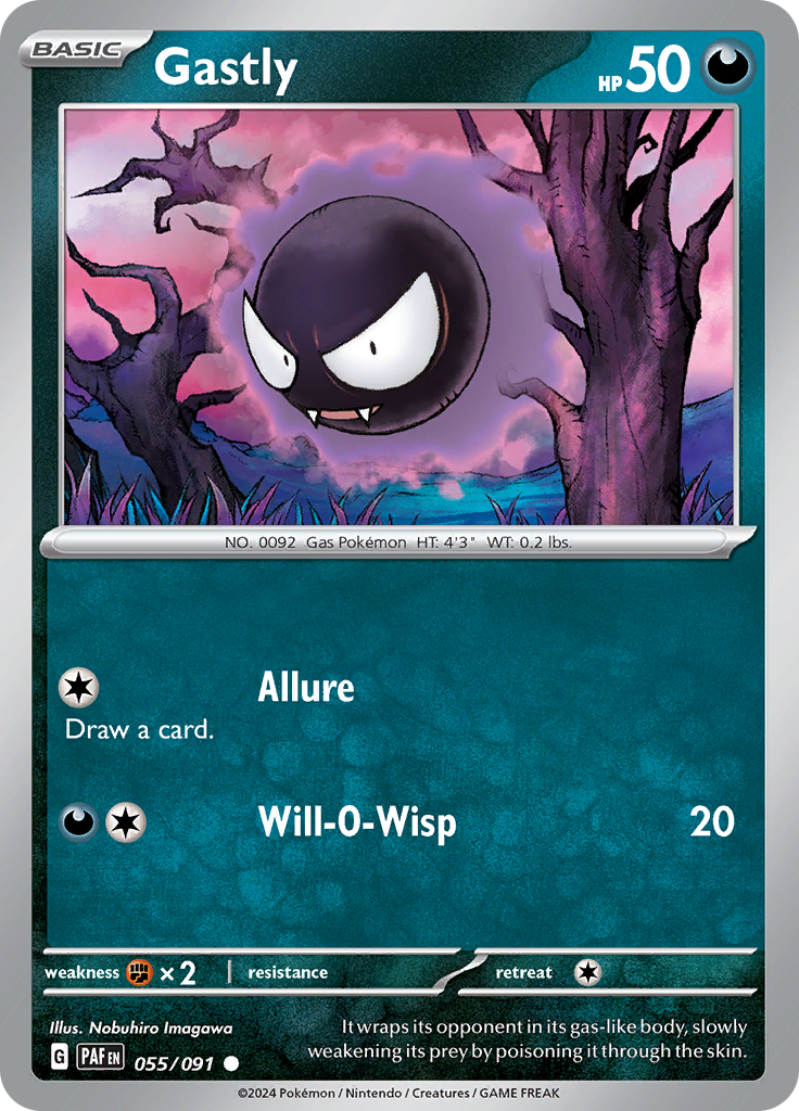 Gastly  55/91 Pokémon TCG Paldean Fates