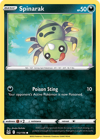 Spinarak  112/196 Pokémon TCG Lost Origin