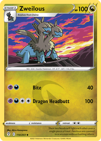 Zweilous  114/203 Pokémon TCG Evolving Skies