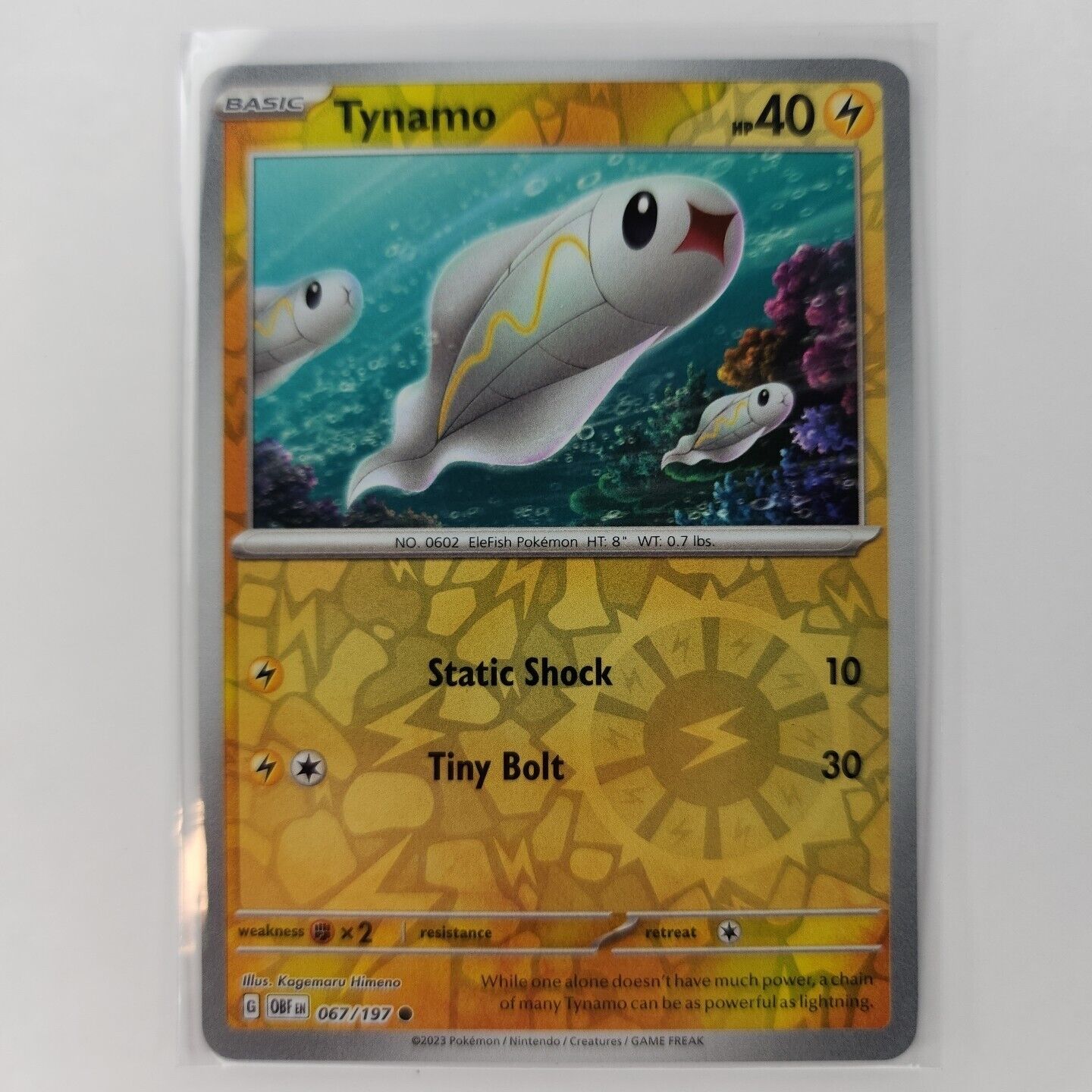 Tynamo [Reverse Holo] 67/197 Pokémon TGC Obsidian Flames