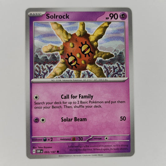 Solrock 93/197 Pokémon TGC Obsidian Flames