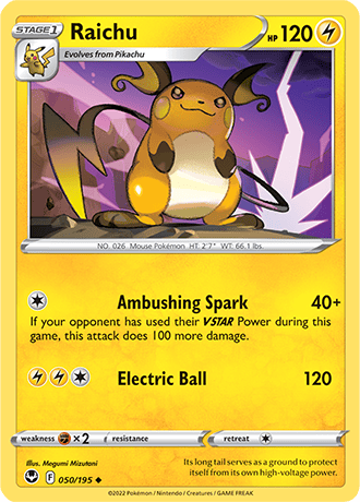 Raichu  50/195 Pokémon TCG Silver Tempest