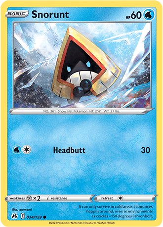 Snorunt  34/159 Pokémon TCG Crown Zenith