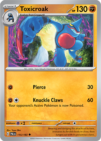 Toxicroak  115/193 Pokémon TCG Paldea Evolved