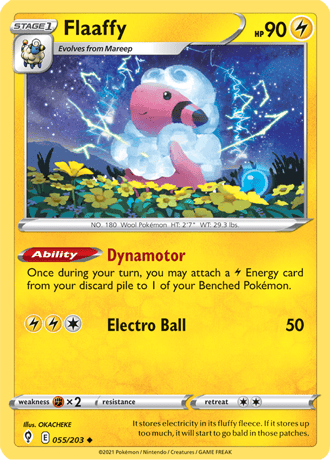 Flaaffy  55/203 Pokémon TCG Evolving Skies