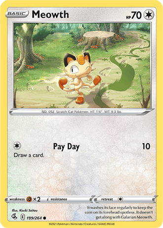 Meowth  199/264 Pokémon TCG Fusion Strike