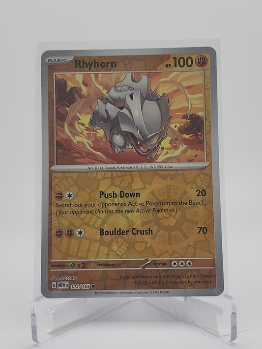 111/165 Rhyhorn [Reverse Holo]  Pokémon TGC Scarlet & Violet - 151