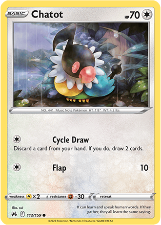 Chatot  112/159 Pokémon TCG Crown Zenith