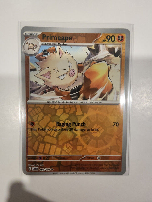 Primeape [Reverse Holo] 108/198 Pokémon TGC Scarlet & Violet