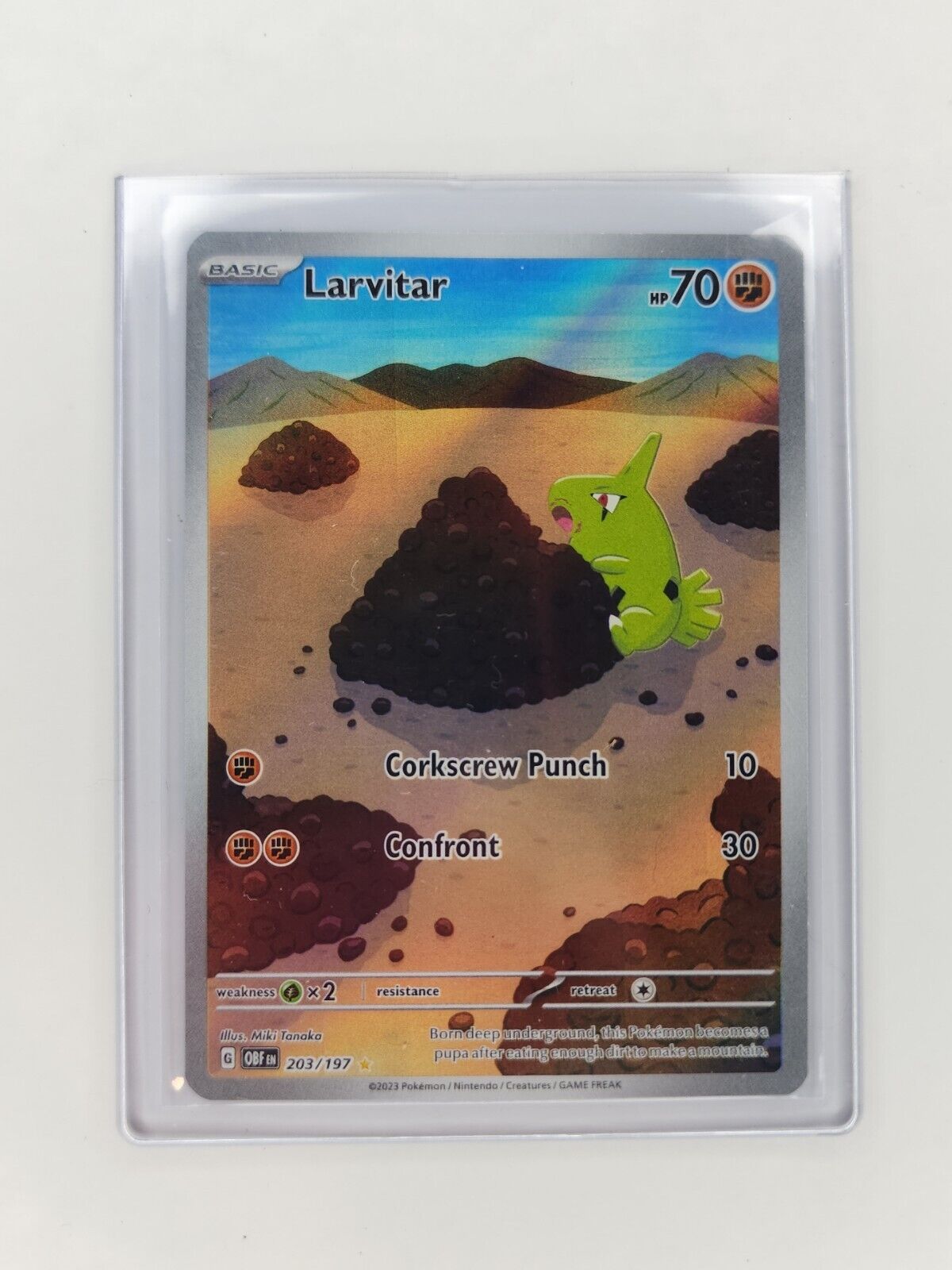 Larvitar 203/197 Pokémon TGC Obsidian Flames