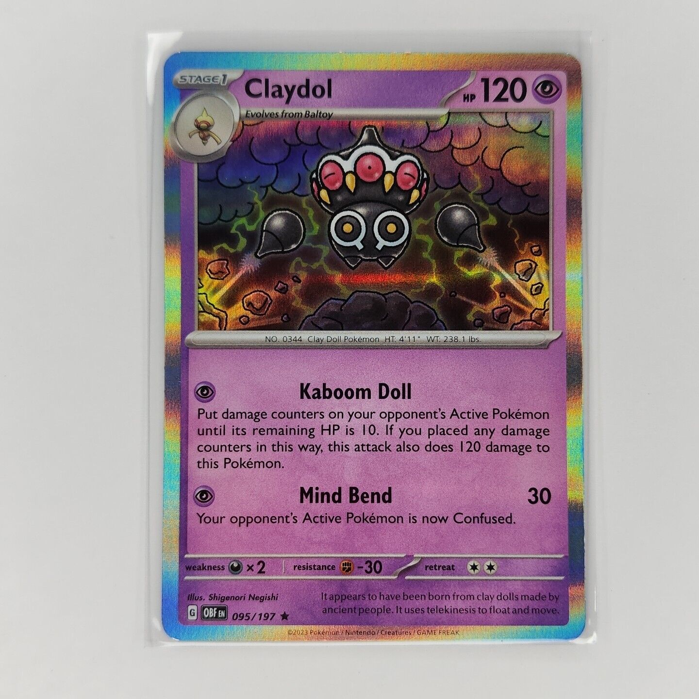 Claydol 95/197 Pokémon TGC Obsidian Flames