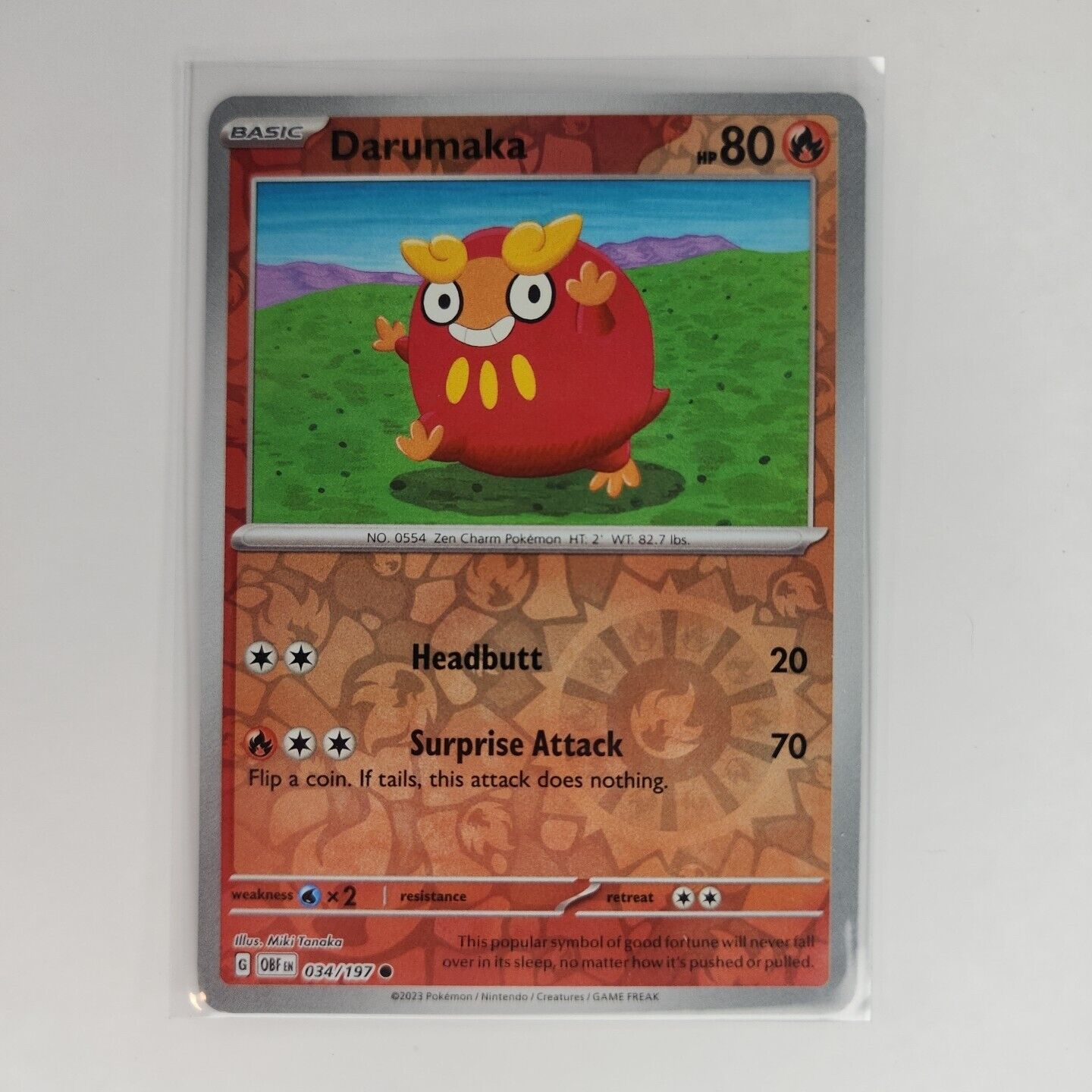 Darumaka [Reverse Holo] 34/197 Pokémon TGC Obsidian Flames