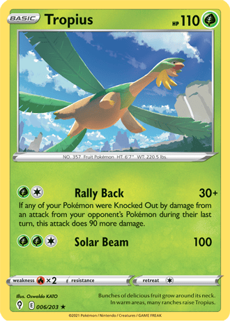 Tropius  6/203 Pokémon TCG Evolving Skies