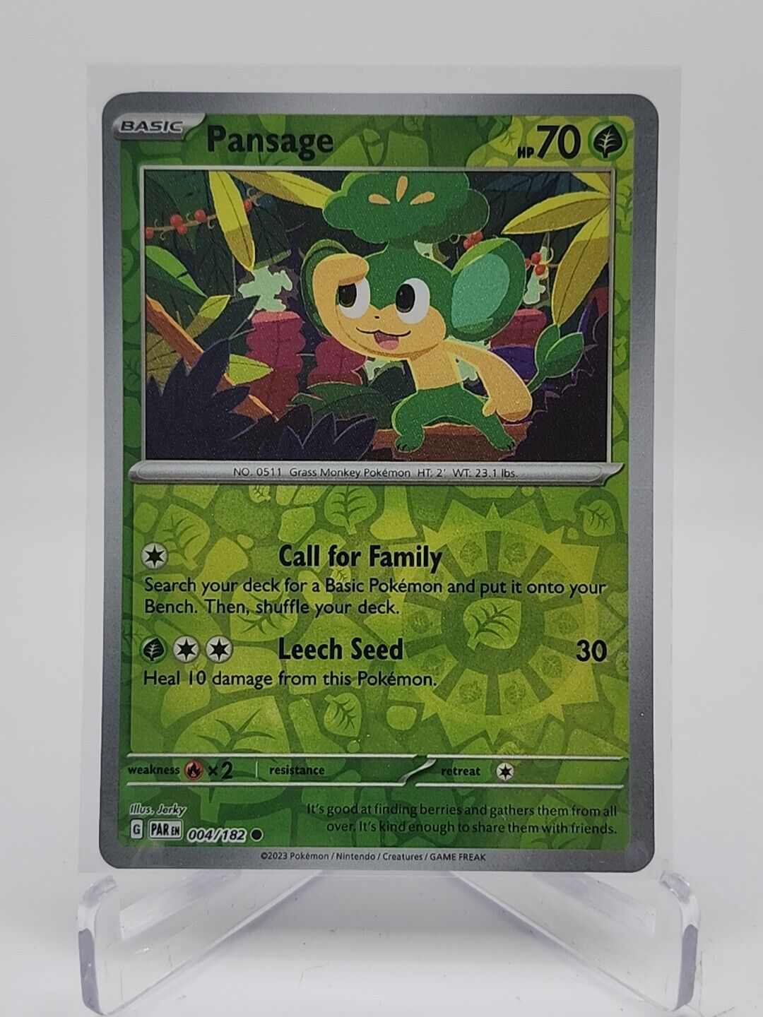 Pansage [Reverse Holo]  4/182 Pokémon TCG Paradox Rift