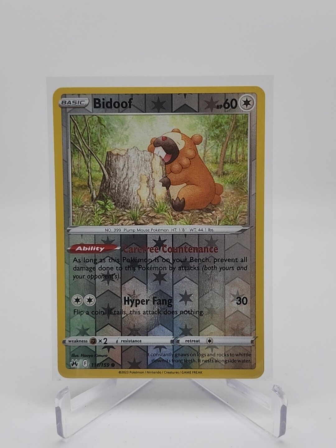 Bidoof [Reverse Holo] 111/159 Pokémon TGC Crown Zenith