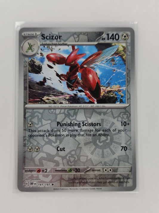 Scizor [Reverse Holo] 141/197 Pokémon TGC Obsidian Flames