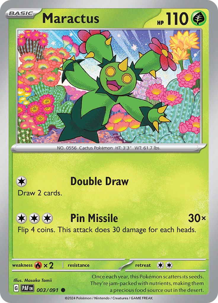 Maractus  3/91 Pokémon TCG Paldean Fates