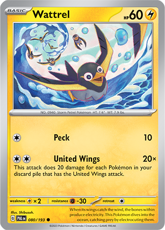 Wattrel  80/193 Pokémon TCG Paldea Evolved