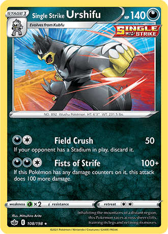 Single Strike Urshifu  108/203 Pokémon TCG Chilling Reign