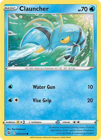 Clauncher  74/264 Pokémon TCG Fusion Strike