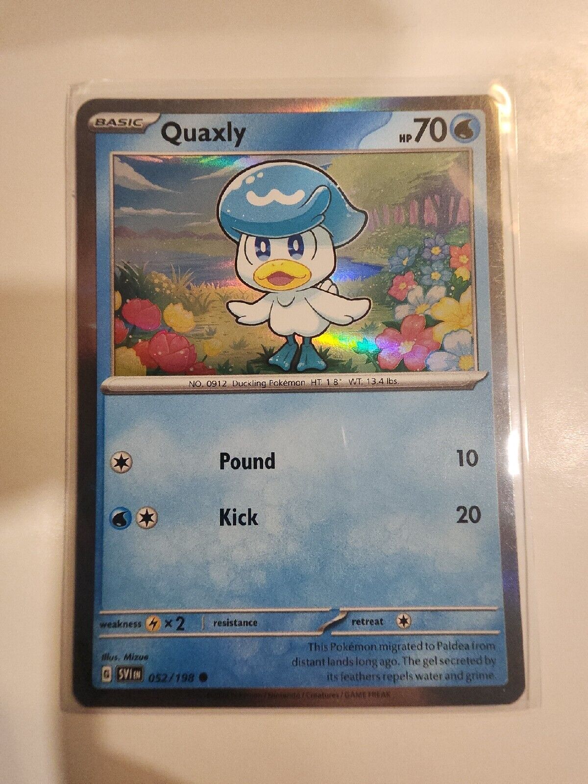 Quaxly [Holo] 52/198 Pokémon TGC Scarlet & Violet