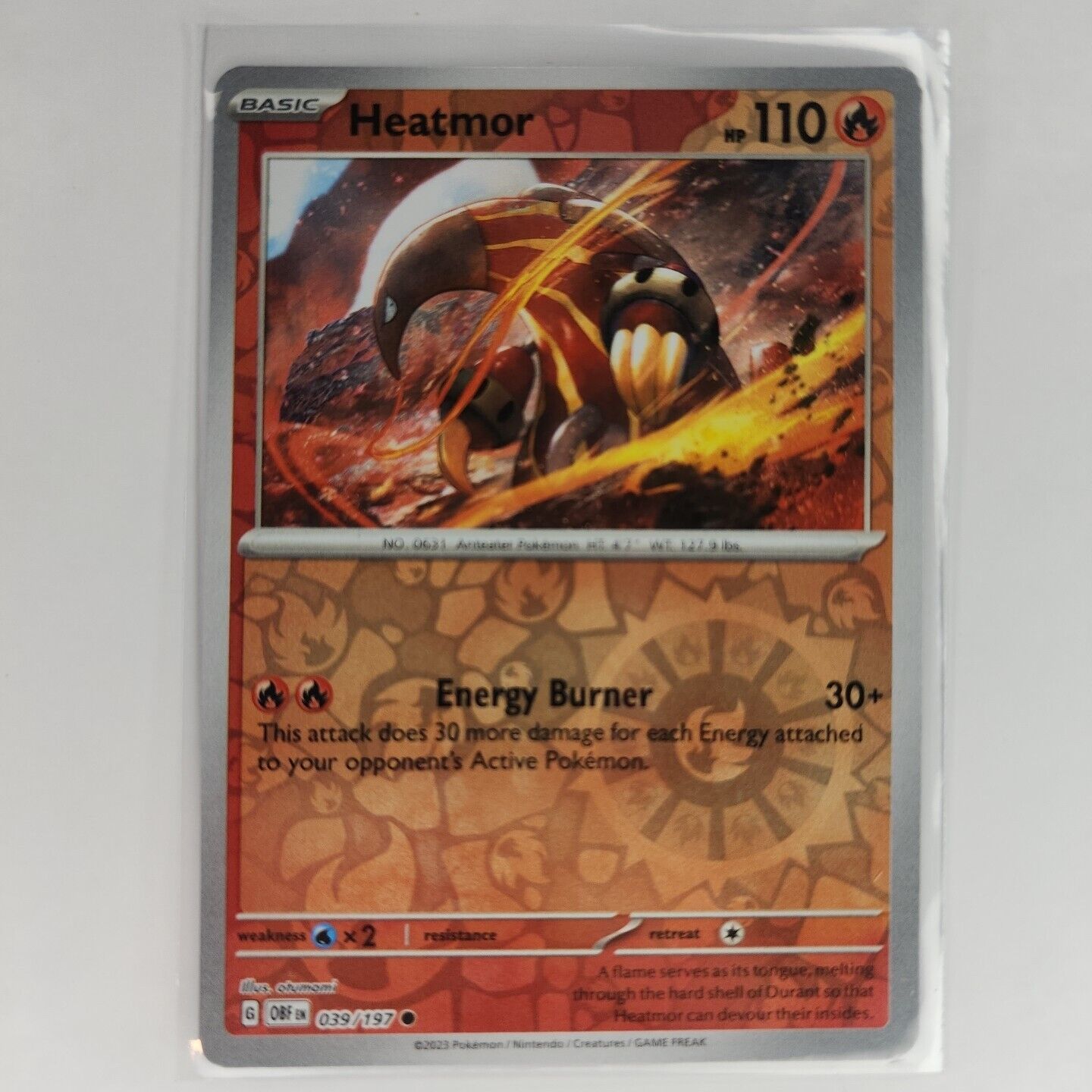 Heatmor [Reverse Holo] 39/197 Pokémon TGC Obsidian Flames