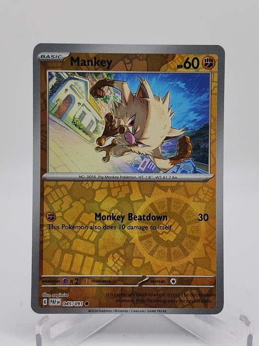 Mankey [Reverse Holo]  45/91 Pokémon TCG Paldean Fates