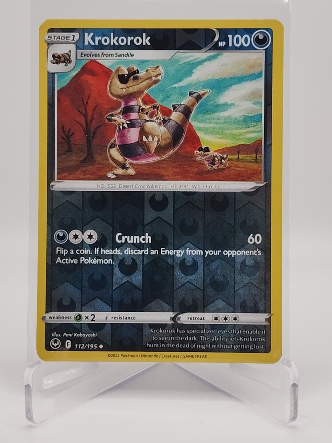 Krokorok [Reverse Holo]  112/195 Pokémon TCG Silver Tempest