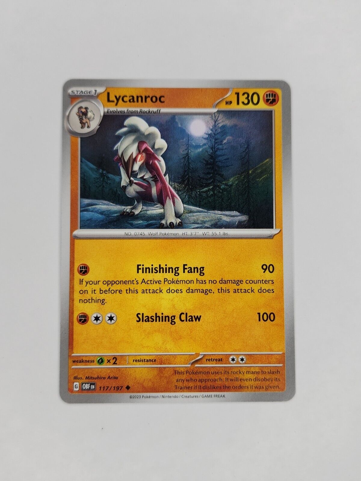 Lycanroc 117/197 Pokémon TGC Obsidian Flames