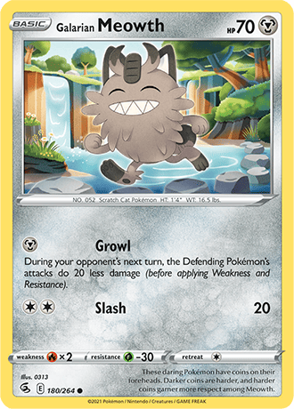 Galarian Meowth  180/264 Pokémon TCG Fusion Strike