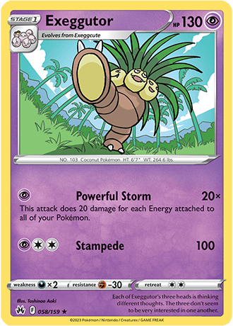 Exeggutor  58/159 Pokémon TCG Crown Zenith