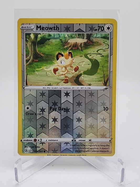 Meowth [Reverse Holo]  199/264 Pokémon TCG Fusion Strike