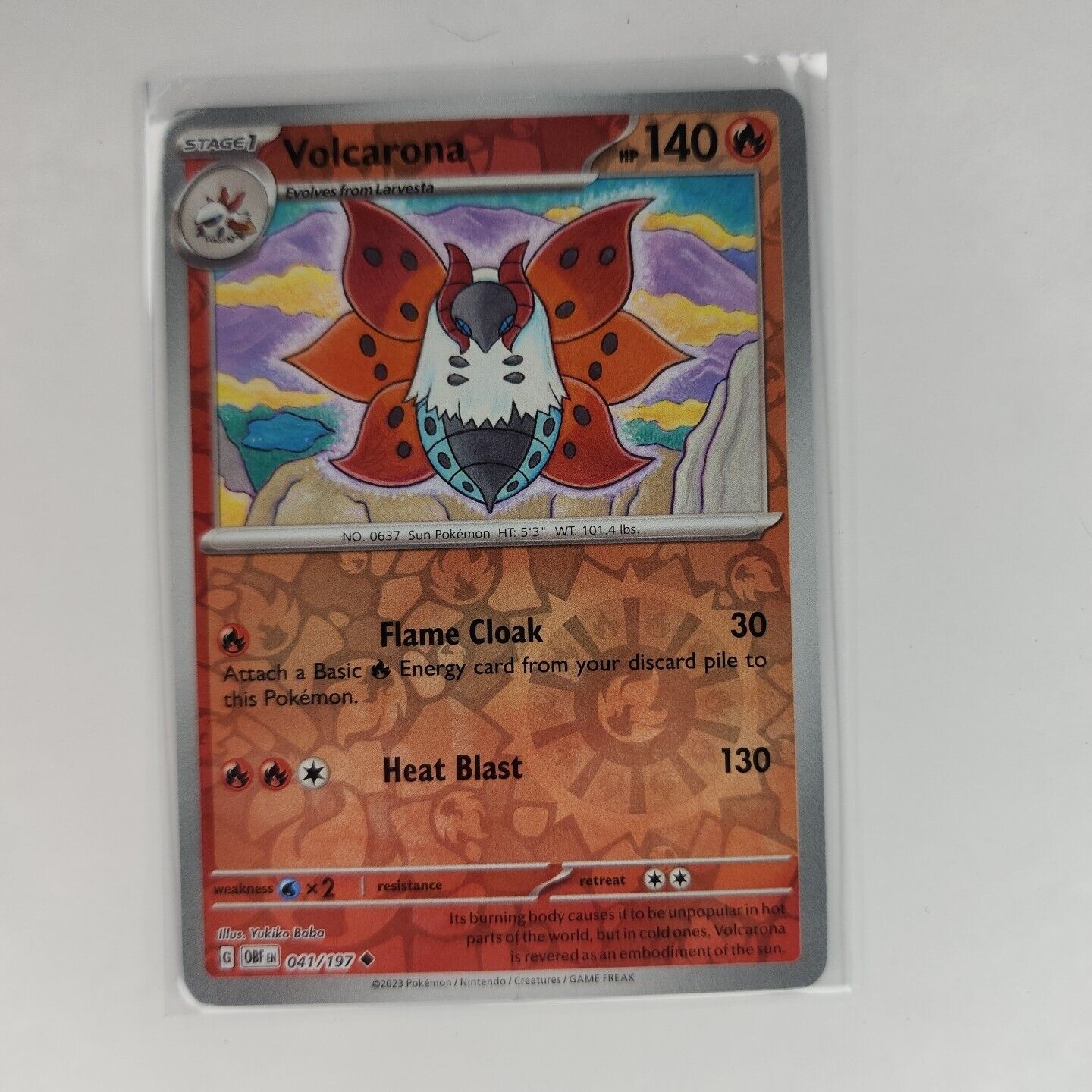 Volcarona [Reverse Holo] 41/197 Pokémon TGC Obsidian Flames