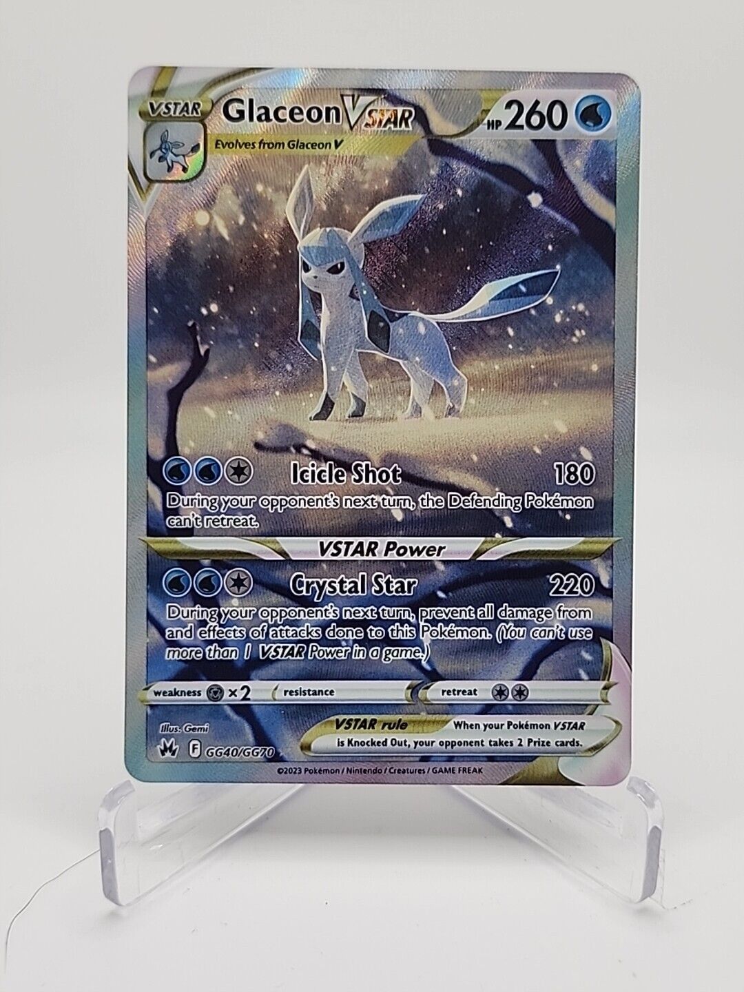 Glaceon VSTAR  GG40/159 Pokémon TCG Crown Zenith