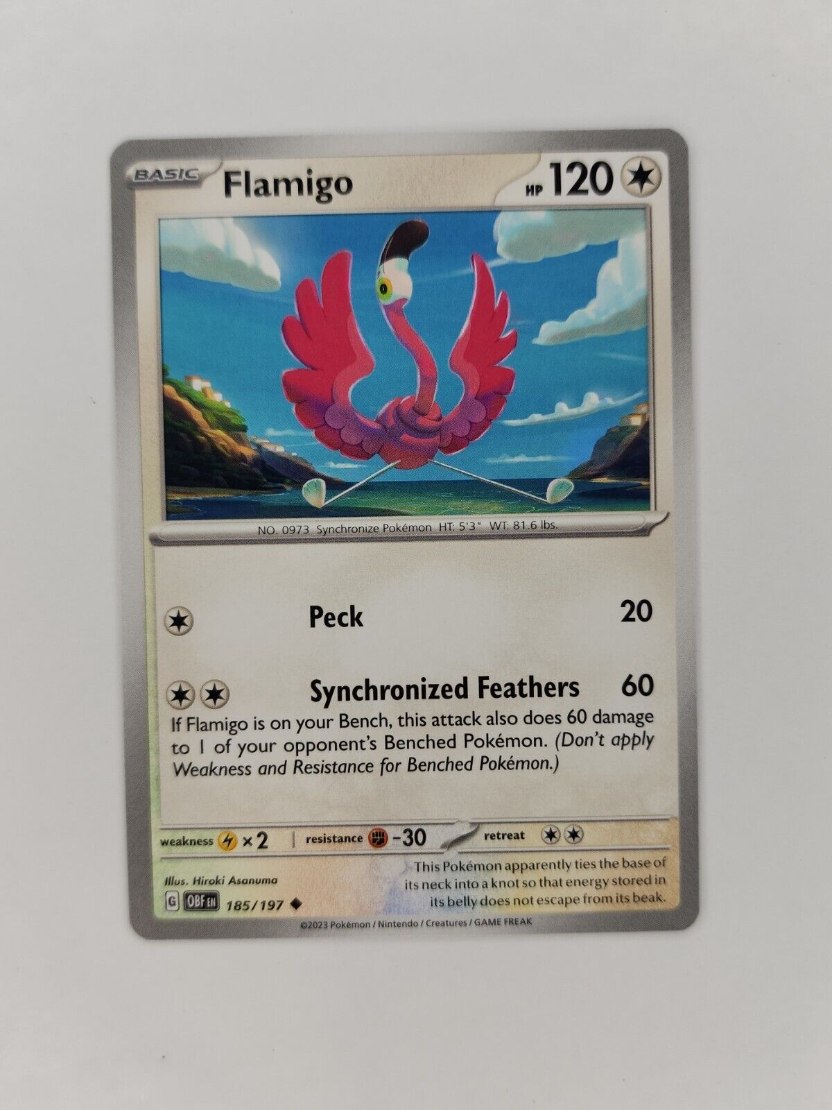 Flamigo 185/197 Pokémon TGC Obsidian Flames