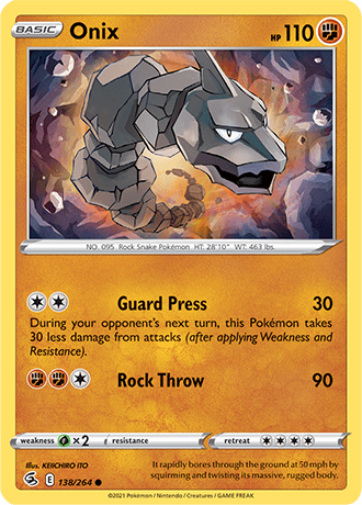 Onix  138/264 Pokémon TCG Fusion Strike