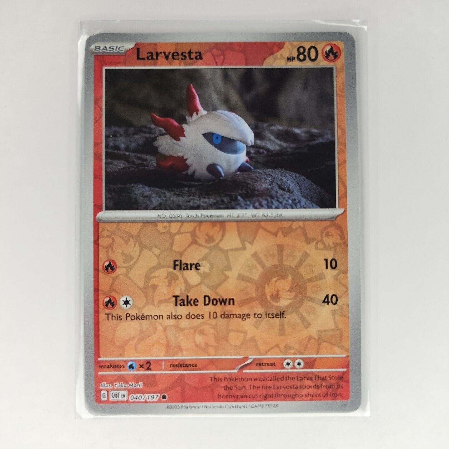 Larvesta [Reverse Holo] 40/197 Pokémon TGC Obsidian Flames