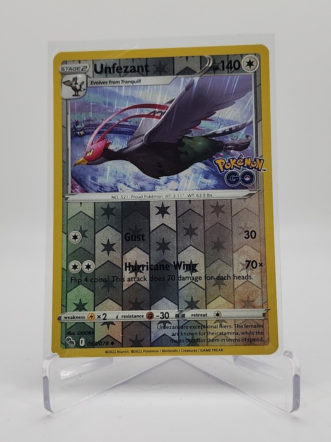 Unfezant [Reverse Holo] 63/78 Pokémon TGC Pokemon Go