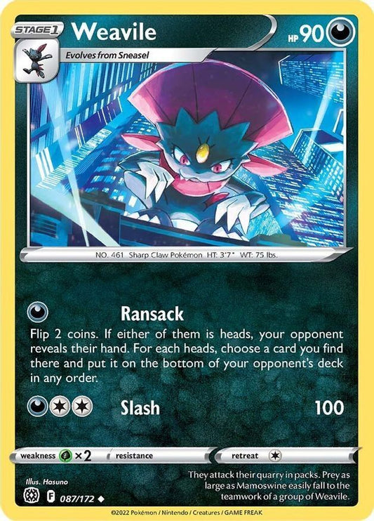 Weavile  87/172 Pokémon TCG Brilliant Stars