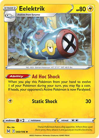 Eelektrik  60/196 Pokémon TCG Lost Origin