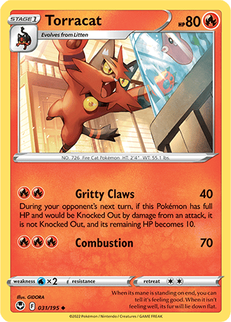 Torracat  31/195 Pokémon TCG Silver Tempest