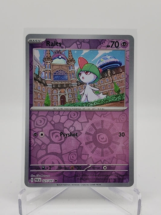 Ralts [Reverse Holo]  27/91 Pokémon TCG Paldean Fates