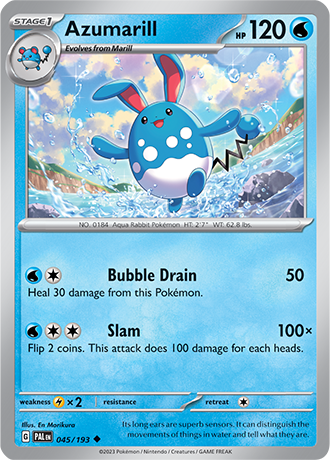 Azumarill  45/193 Pokémon TCG Paldea Evolved