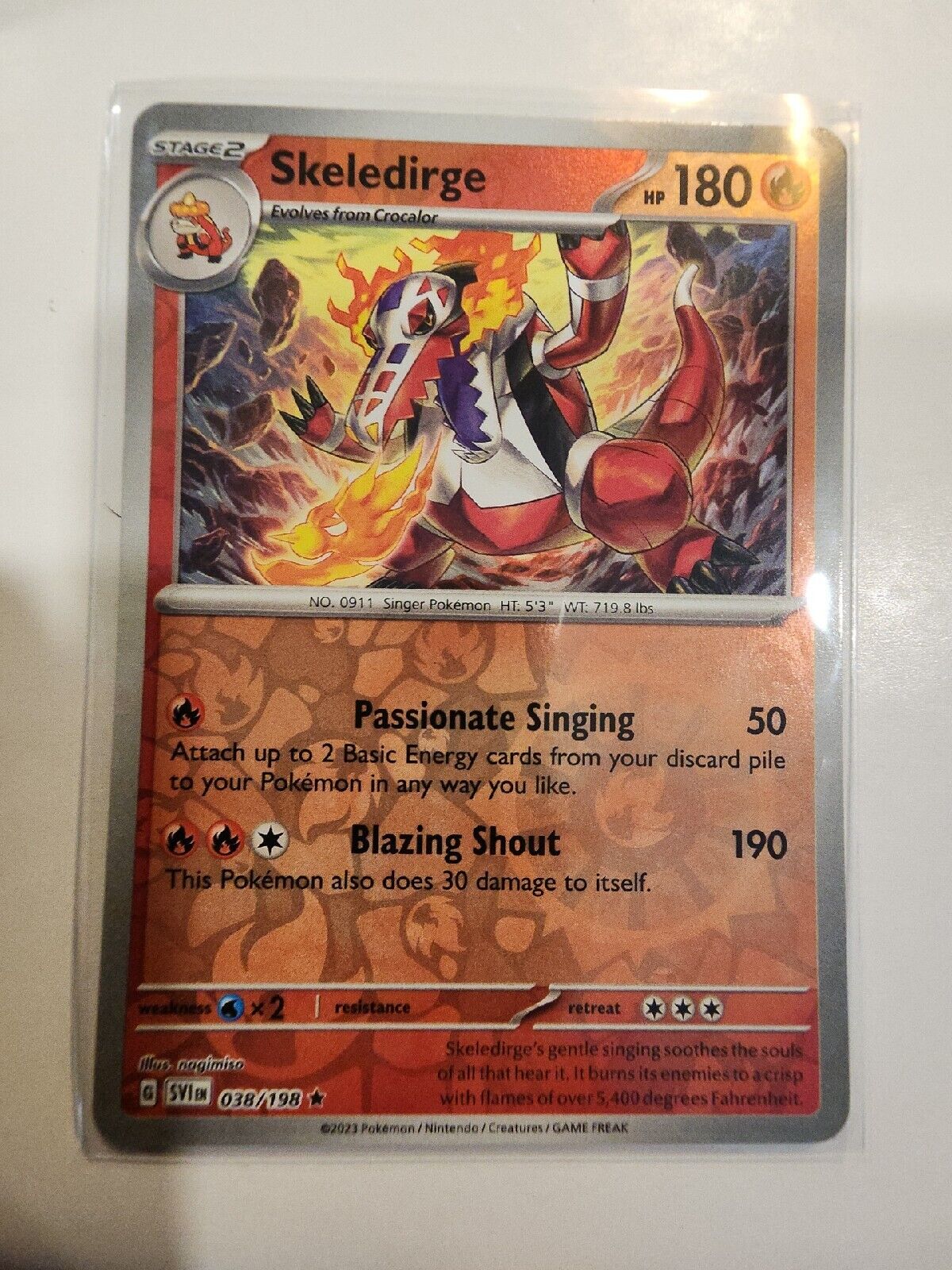 Skeledirge [Reverse Holo] 38/198 Pokémon TGC Scarlet & Violet