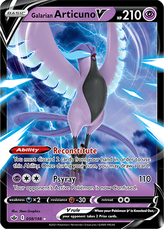 Galarian Articuno V  58/203 Pokémon TCG Chilling Reign