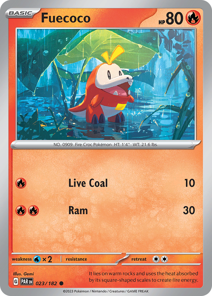 Fuecoco  23/182 Pokémon TCG Paradox Rift