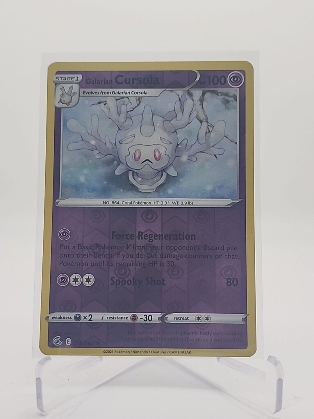 Galarian Corsola [Reverse Holo] 117/264 Pokémon TGC Fusion Strike